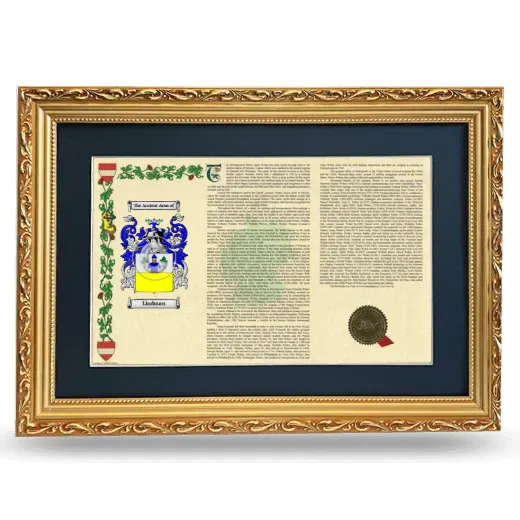 Lindman Deluxe Armorial Landscape Framed - Gold