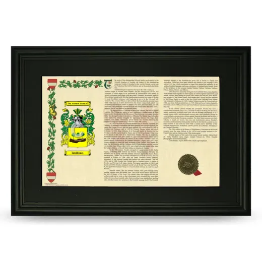Lindman Deluxe Armorial Landscape Framed- Black