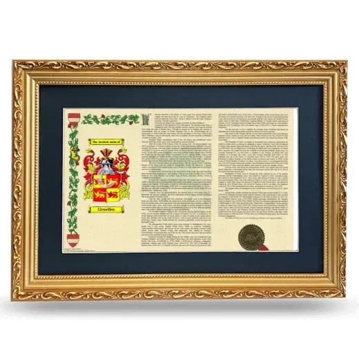 Llewellen Deluxe Armorial Landscape Framed - Gold