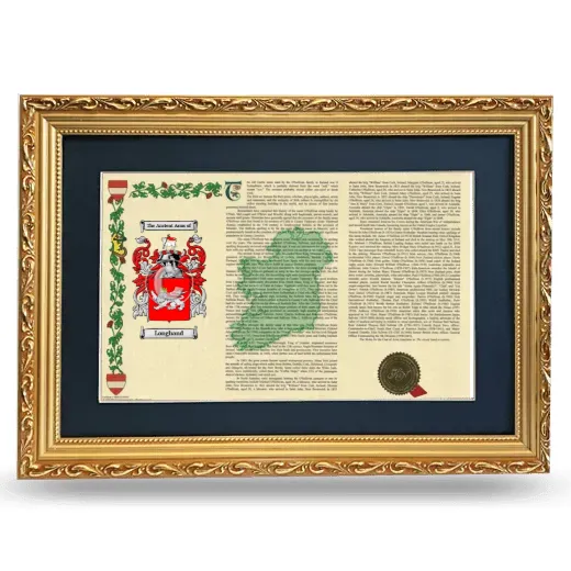 Longhand Deluxe Armorial Landscape Framed - Gold