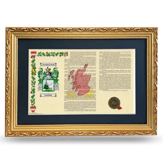 Louthain Deluxe Armorial Landscape Framed - Gold