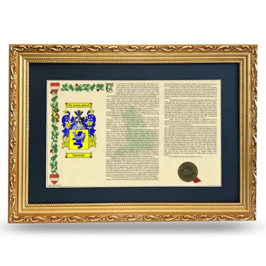 Louverne Deluxe Armorial Landscape Framed - Gold