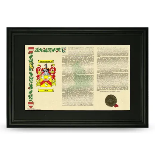 Lovas Deluxe Armorial Landscape Framed- Black