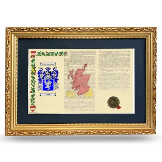 Lugas Deluxe Armorial Landscape Framed - Gold