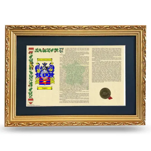 Lugues Deluxe Armorial Landscape Framed - Gold