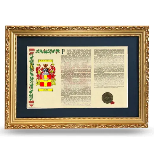 Lyndon Deluxe Armorial Landscape Framed - Gold
