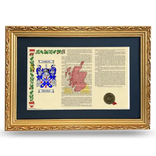 MacCalum Deluxe Armorial Landscape Framed - Gold
