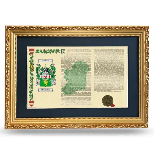 MacCartan Deluxe Armorial Landscape Framed - Gold