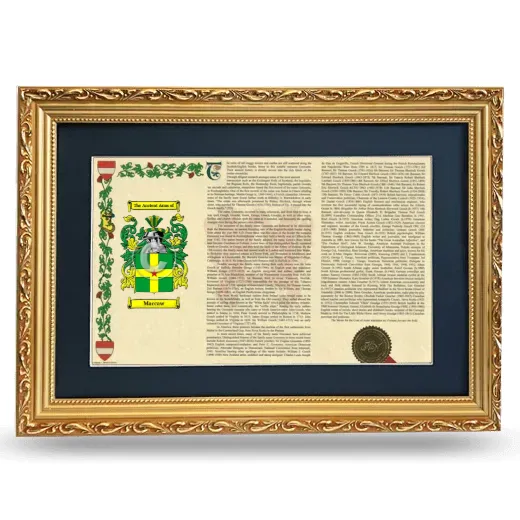 Maccaw Deluxe Armorial Landscape Framed - Gold