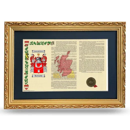 MacConchie Deluxe Armorial Landscape Framed - Gold