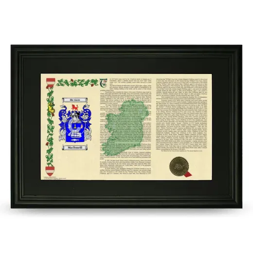 MacDoneill Deluxe Armorial Landscape Framed- Black