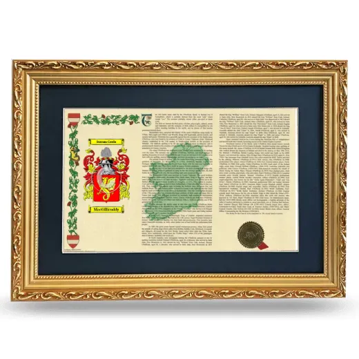 MacGillicuddy Deluxe Armorial Landscape Framed - Gold