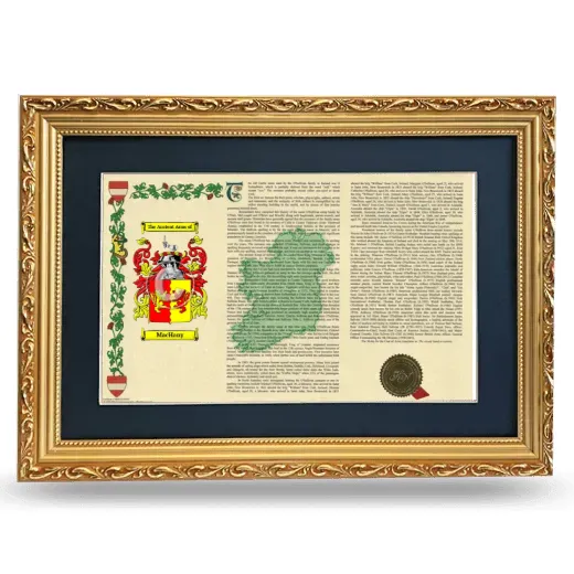 MacHany Deluxe Armorial Landscape Framed - Gold