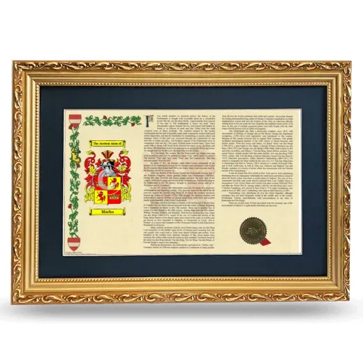 Macho Deluxe Armorial Landscape Framed - Gold