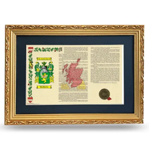 MacKinven Deluxe Armorial Landscape Framed - Gold