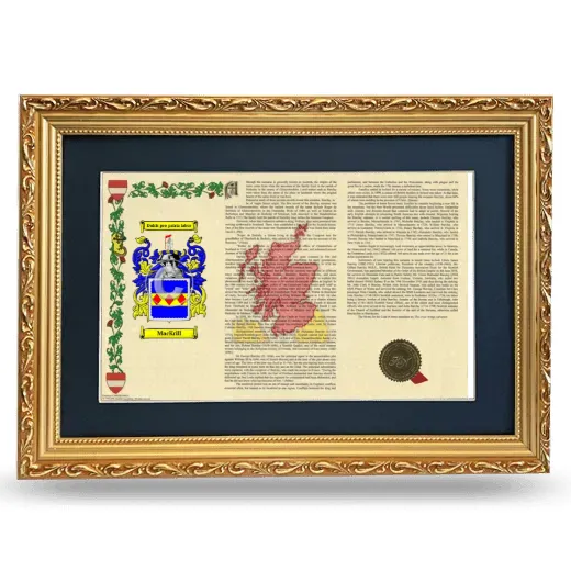 MacKrill Deluxe Armorial Landscape Framed - Gold