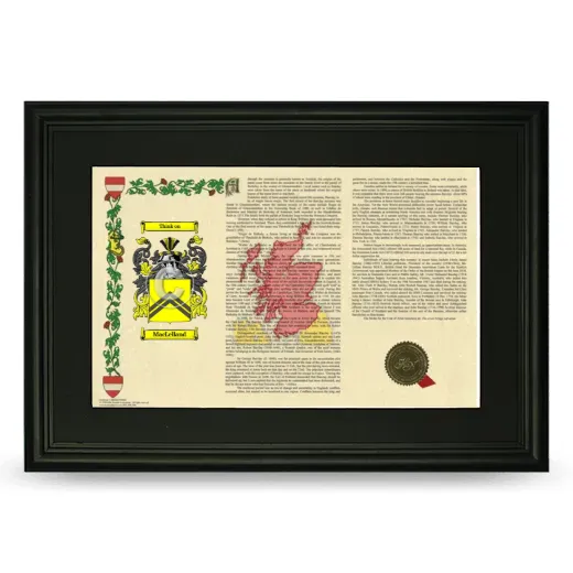 MacLelland Deluxe Armorial Landscape Framed- Black