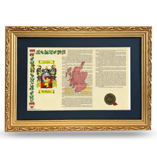 MacMaghan Deluxe Armorial Landscape Framed - Gold