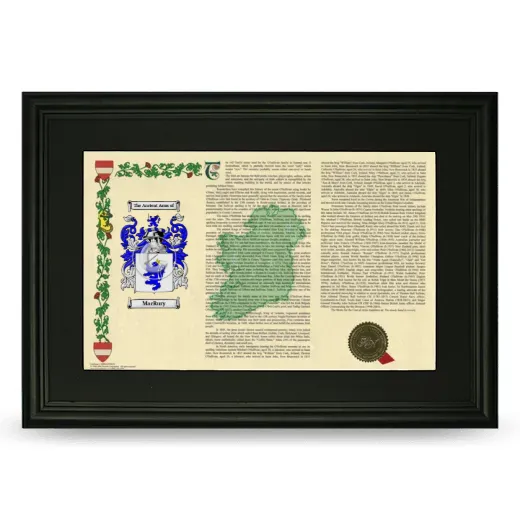 MacRury Deluxe Armorial Landscape Framed- Black