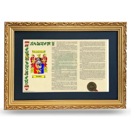 Maddick Deluxe Armorial Landscape Framed - Gold