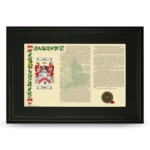 Maines Deluxe Armorial Landscape Framed- Black