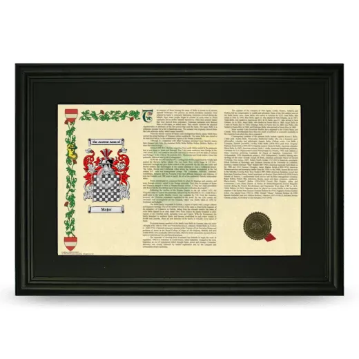 Major Deluxe Armorial Landscape Framed- Black