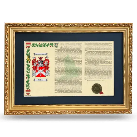 Malpos Deluxe Armorial Landscape Framed - Gold