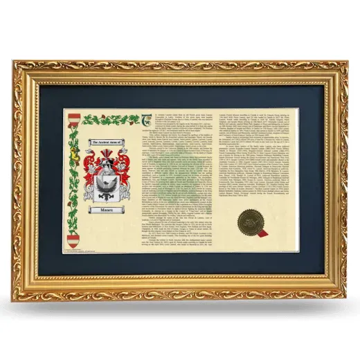 Manez Deluxe Armorial Landscape Framed - Gold
