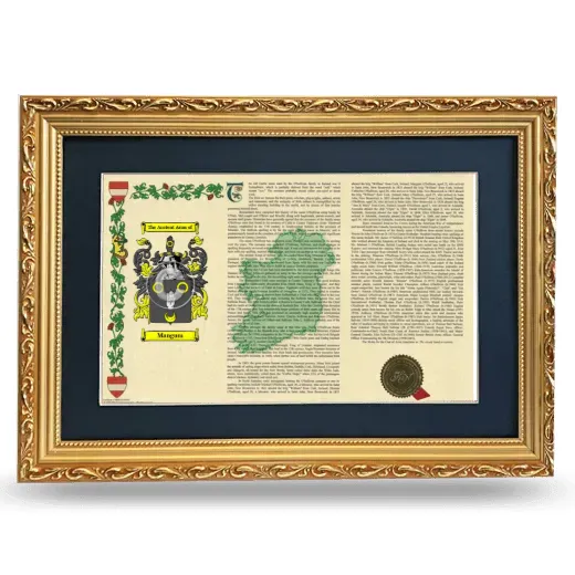 Mangum Deluxe Armorial Landscape Framed - Gold