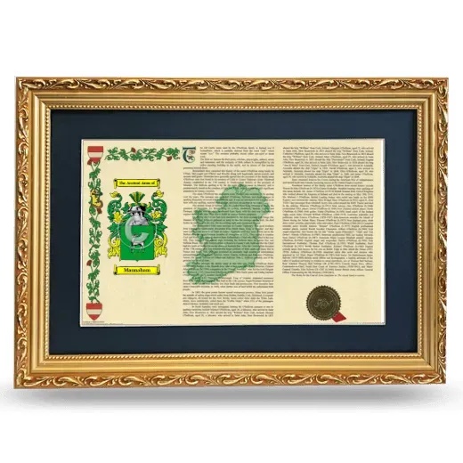 Mannaham Deluxe Armorial Landscape Framed - Gold