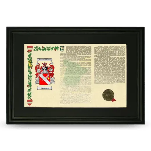 Manzanos Deluxe Armorial Landscape Framed- Black