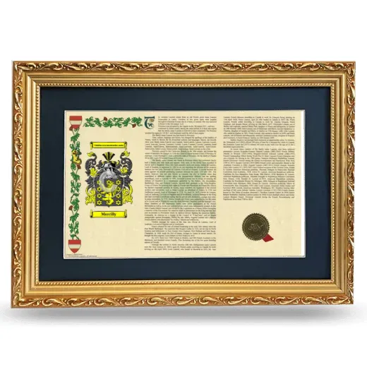Marcilly Deluxe Armorial Landscape Framed - Gold
