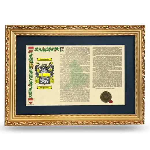Margerison Deluxe Armorial Landscape Framed - Gold
