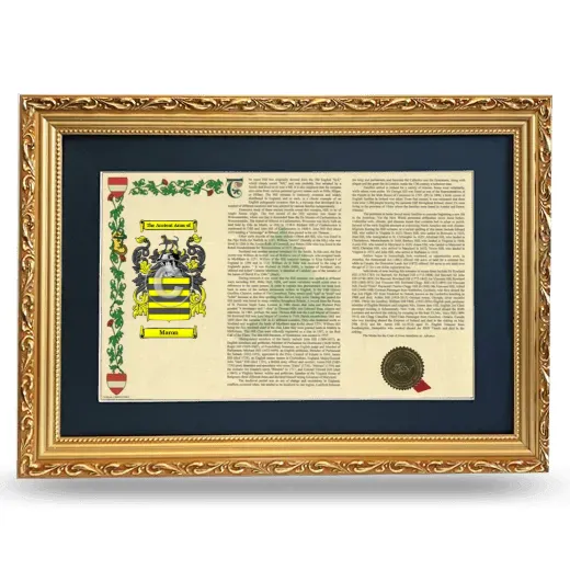 Maron Deluxe Armorial Landscape Framed - Gold