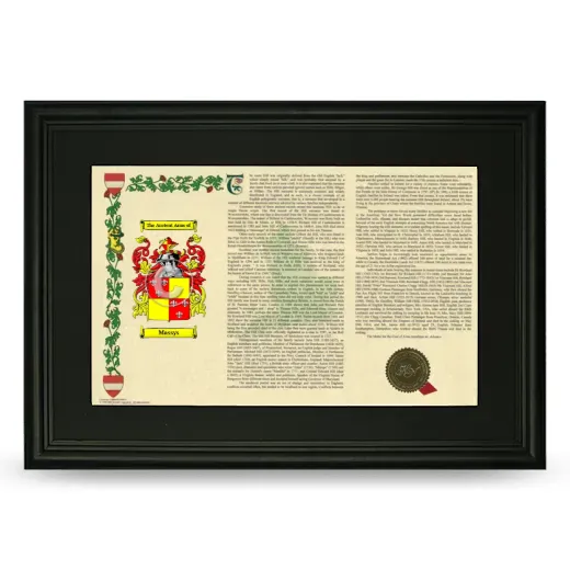 Massys Deluxe Armorial Landscape Framed- Black