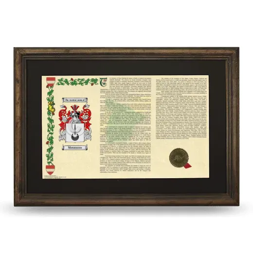 Matarazzo Deluxe Armorial Landscape Framed - Brown