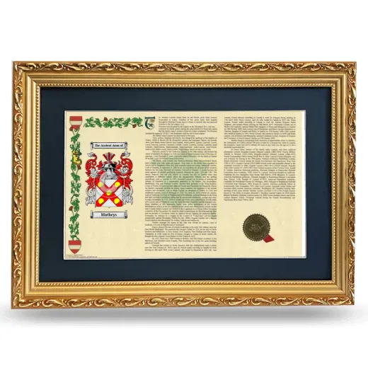 Matheys Deluxe Armorial Landscape Framed - Gold