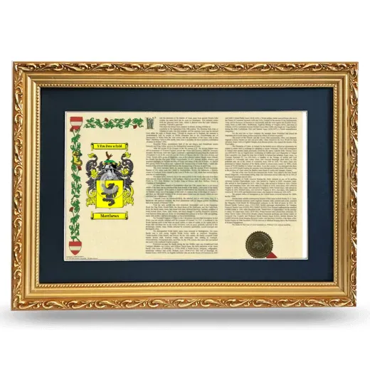 Matthews Deluxe Armorial Landscape Framed - Gold