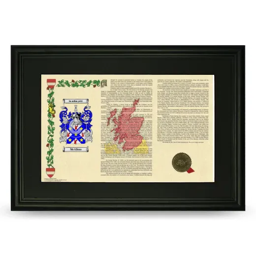 McAllom Deluxe Armorial Landscape Framed- Black