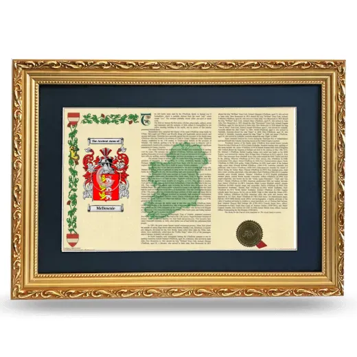 McDownie Deluxe Armorial Landscape Framed - Gold