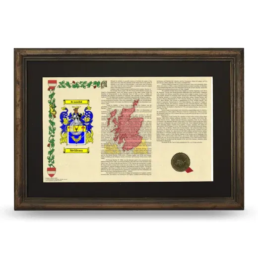 McGilvary Deluxe Armorial Landscape Framed - Brown