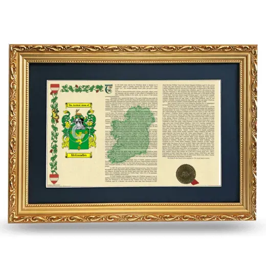 McGrandles Deluxe Armorial Landscape Framed - Gold