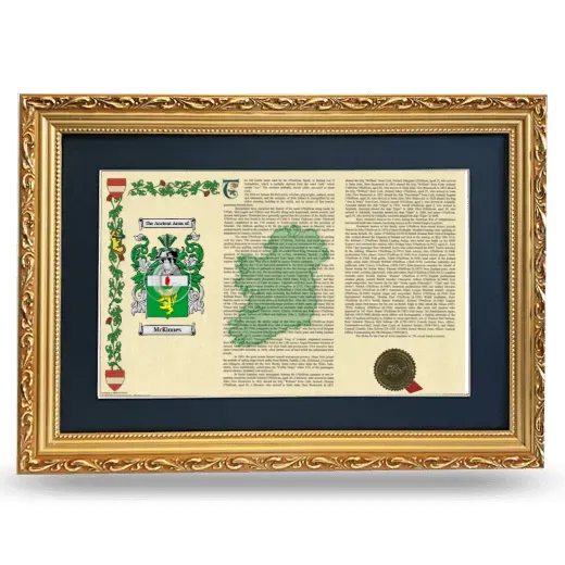 McKinnes Deluxe Armorial Landscape Framed - Gold