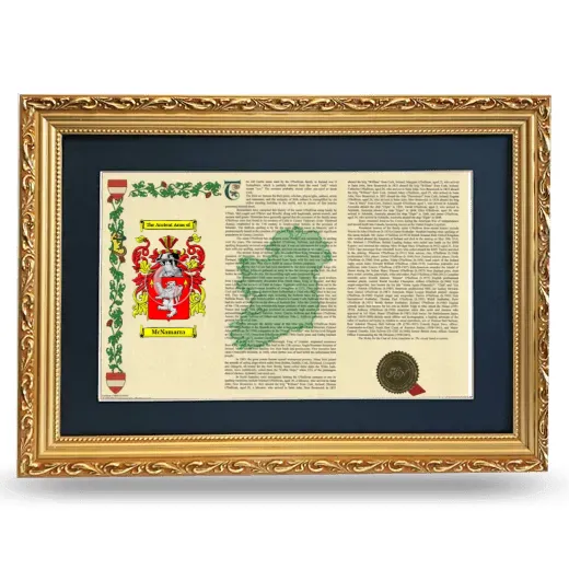 McNamarra Deluxe Armorial Landscape Framed - Gold