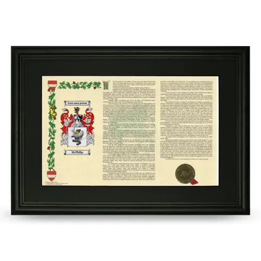McPhilip Deluxe Armorial Landscape Framed- Black