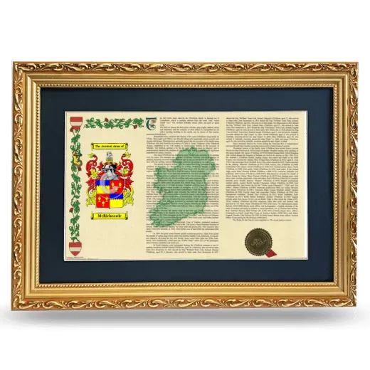 McRichearde Deluxe Armorial Landscape Framed - Gold