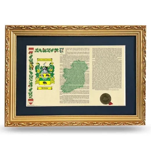 McSwine Deluxe Armorial Landscape Framed - Gold