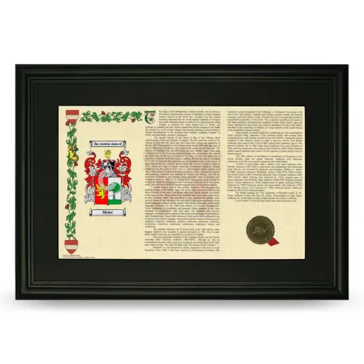 Meier Deluxe Armorial Landscape Framed- Black