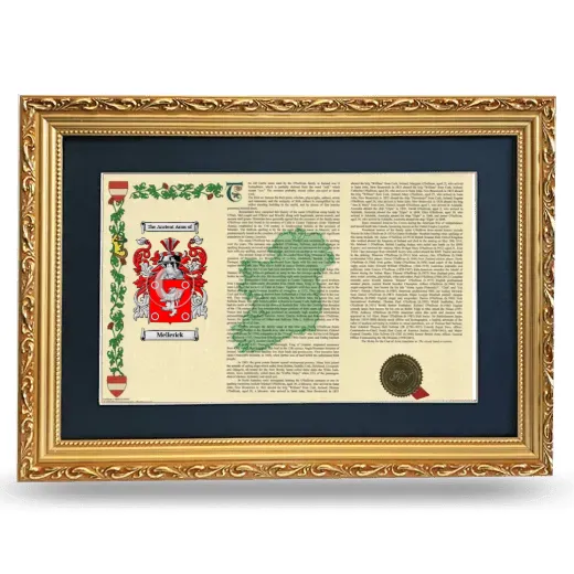 Mellerick Deluxe Armorial Landscape Framed - Gold