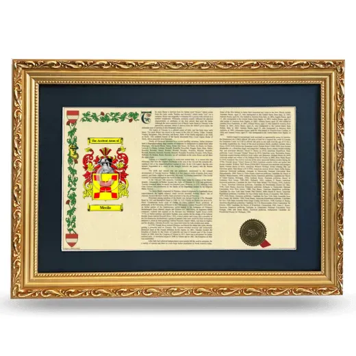 Meolo Deluxe Armorial Landscape Framed - Gold